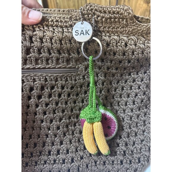 The Sak Crochet Shoulder Bag With Fruit Keychain Accessory - Picture 2 of 6